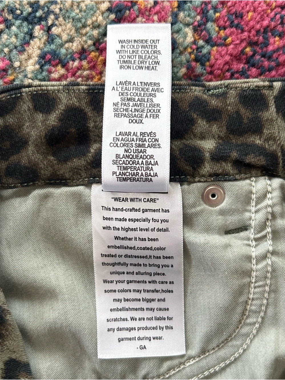 Good American | Women’s Olive Green/Black Leopard Print Good Waist Crop Jeans 28 - Picture 15 of 16
